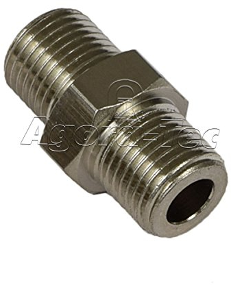 Agora-Tec® Airbrush Adapter AT-A-02, Adapter für Airbrush Schlauch 1/8 (9,2 mm) AG auf 1/8 Zoll (9,2 mm) AG