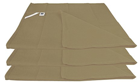 kela 3er Set Baumwoll-Geschirrtücher Diego (50x72 cm) in Graubraun aus Waffelpique mit Aufhänglasche
