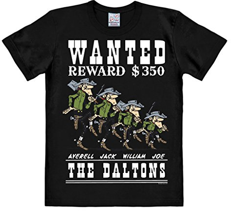 Logoshirt® Lucky Luke Daltons Wanted T-Shirt Damen & Herren | Offiziell lizenzierter Lucky-Luke-Fanartikel, lustiges Comic T-Shirt mit Western-Motiv, 100% Baumwolle, hochwertiger Print