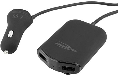 ANSMANN 2x2 Port Auto Ladegerät - Intelligentes USB KFZ Ladegerät für Zigarettenanzünder 12V 9.6A - Netzteil ideal als Auto Zubehör für Autoreise - Kompatibel mit iPhone iPad Samsung Huawei Sony