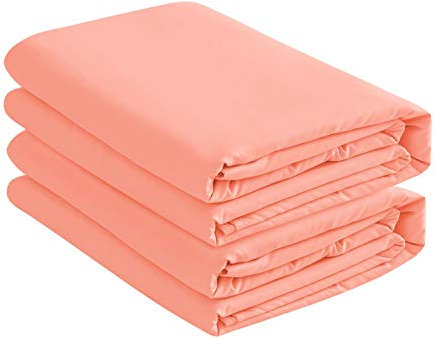 Basic Choice Spannbettlaken, 2 Stück, tiefes Spannbettlaken, Standard 100 by OEKO-TEX – California King Size, Orange Pink