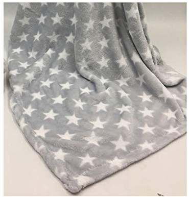 Duffi Baby 0816-11 Bedruckte Decke, 100% Polyester, 1 Stück, 80 x 110 cm, Unisex, Grau