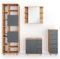 Vicco Badmöbel-Set Ilias, Badezimmerschrank-Set, Eiche/Anthrazit, 4 Teile