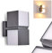 LED Außenwandleuchte Swanek, Wandlampe aus Aluguss in Anthrazit/Weiß, 23 Watt, 1000 Lumen, Lichtfarbe 3000 Kelvin, verstellbare Wandleuchte m. Lichteffekt, für Terrasse/Hof/Haustür, IP44