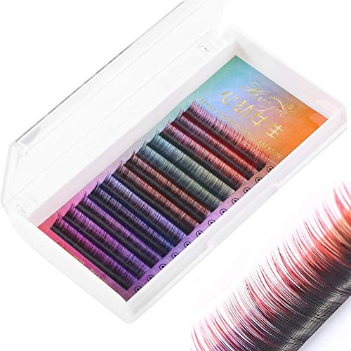 Farbverlauf Falsche Wimpern Farbverlauf Gefälschte Lange Wimpern Natürliches Aussehen Wimpern Handgemacht Wiederverwendbare Farbe Bunte Künstliche Eyelashes (12mm)