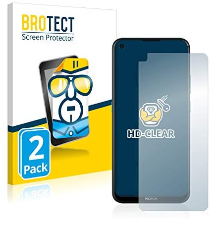 BROTECT Schutzfolie für Nokia 5.4 | 2 Stück Transparenter Displayschutz Made in Germany Klare Displayschutz-Folie Clear Einfache Montage Case-Friendly