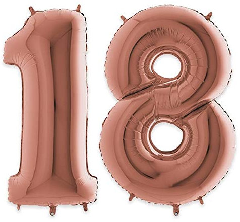 palloncino 18 rosagold , palloncini 18 anni rosa gold, foil oro rosa, palloncini compleanno 101cm