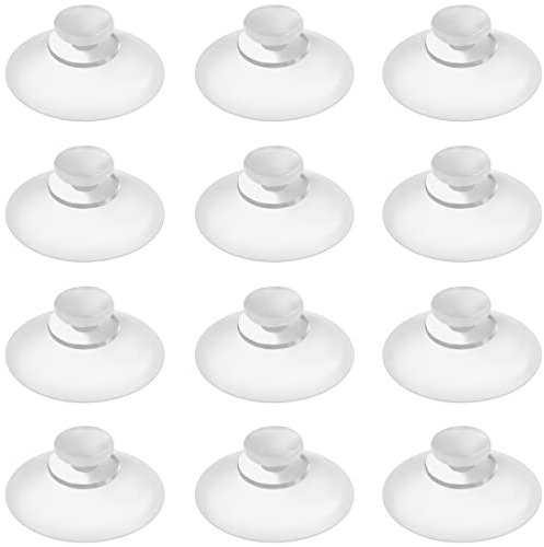 FieldTulip Mini-Saugnäpfe, transparent, ohne Haken, PVC-Kunststoff, für Dekoration, Glas, Fenster, Wand, Zuhause, Auto, 12 Stück