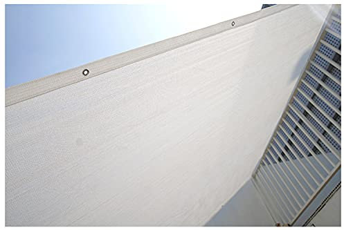 HYHMJ-Sonnenschutz Netz UV Schutz Schattennetz Draussen Terrasse Schattiernetz Mit Metall Ring Atmungsaktiv Schattentuch Glashaus Gewächshaus Sonnensegel Sonnenschutz,Weiß,4.8x6m