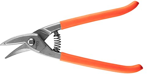 Neo Tools Blechschere rechtsschneidend, aus CrMo-Stahl, Griffe mit Gummiüberzug, für Bleche bis zu 1,5 mm dick, für runde und gebogene Schnitte