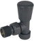 NRG Anthracite Round Head Angled Manual Radiator Valve Central Heating Tap
