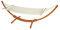 Hängematte mit Gestell HWC-J46, Hängeschaukel, bis 200kg Holzgestell FSC®-Zertifiziert 320cm - braun, Matte Creme-weiß