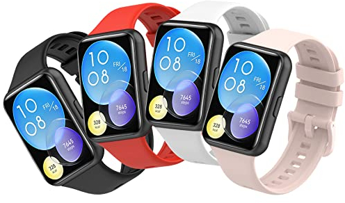 SenMore 4 Cinturini in Silicone Compatibili con Huawei Watch Fit 2 Bracciale, Cinturino Sportivo, Traspirante, Morbido e Confortevole per Huawei Watch Fit2/Watch Fit 2 Active/Watch Fit 2 Elegant