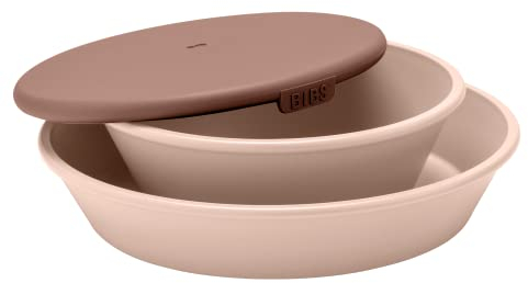 BIBS Set cena con piatto e ciotola per bimbi, prodotto in Danimarca, 100% materiale approvato per uso alimentare, lavabile in lavastoviglie. Prodotto in Danimarca. Blush/Woodchuck