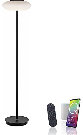 Paul Neuhaus LED Stehleuchte Q-Etienne Smart Home, dimmbar warmweiß - kaltweiß, Alexa kompatibel, Fernbedienung, klassische Glas Stehlampe……