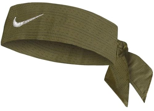 Nike M Dri-Fit Head Tie Terry Stirnband aus Polyester und Elasthan in der Farbe Rough Green/sail, N.100.3466.367.OS