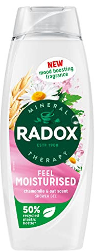 Radox Mineral Therapy Feel Moisturised Shower Gel Body Wash with a chamomile & oat fragrance for a soothing experience 450 ml