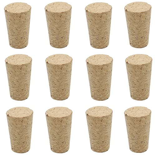 DAQUSU 12 Stück Likörflaschen, Dichtungsstopfen, konische Korkstopfen, Holzkorken, Weinkorken, Bierkorken, Champagnerverschluss, Ersatz, konische leere Weinkorken für Weinflaschen