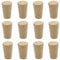 DAQUSU 12Pcs Wooden Conical Cork Stoppers for Wine, Liquor, Beer & Champagne Bottles