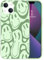 MAYCARI Cute Funny Face Phone Case for iPhone 7/8/SE 2020, Green Liquid Silicone Girly Cases,Cartoon Soft Gel Rubber Full-Body Protective Microfiber Lining Shockproof Cover