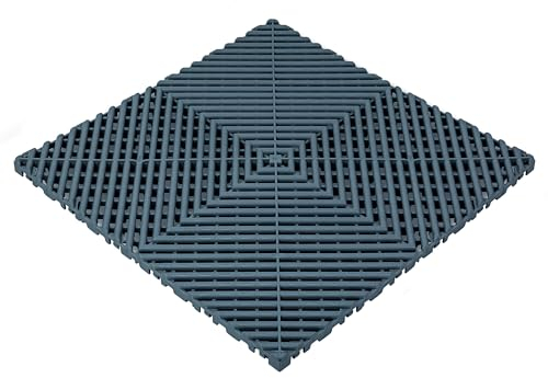 Floor Brothers Klickfliesen für Werkstatt Garage Messen Halle Showroom | Bodenfliesen in 39,5x39,5cm Grau