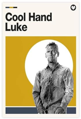ZOLULA Coole Hand Luke – Vintage-Filmposter auf Leinwand, Poster, Wandkunst, Dekor, Bild, Gemälde für Wohnzimmer, Schlafzimmer, Dekoration, ungerahmt, 60 x 90 cm