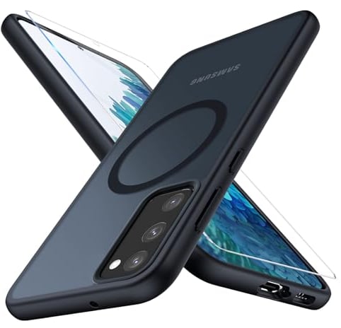 Handyhülle für Samsung Galaxy S20 FE Hülle Magnetisch mit Schutzfolie[Mit Magsafe]Handyhülle für Samsung Galaxy S20 FE 4G/5G Hülle Magnetische Anti-Fingerabdruck Matt Hart Case Cover für Galaxy S20 FE