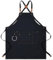 Watwass Schürze Mann Schwarz Hochwertig Werkzeugschürze Garten Küche Restaurant Uniformen Schürzen Damen mit Tasche