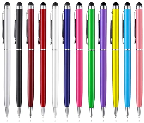Lápiz capacitivo para todas las tabletas, lápiz táctil con bolígrafo negro, lápiz capacitivo para iPad, iPhone, Kindle, teléfono móvil, Samsung Tablet, Galaxy todas las pantallas táctiles
