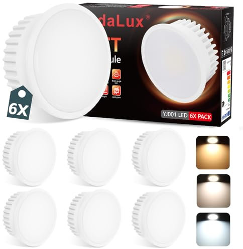 YindaLux 6x LED Modul 230V Dimmbar 5W IP44 LED Lampen für Einbaustrahler Aufbauspot Spots, Ersatz für GU10/MR16,Ultra Flach ø50x23mm Warmweiss Naturalweiß Kaltweiß, 120° Abstrahlwinkel