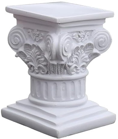 Römische Säule Harz Römisch Säule Sockel Ständer Outdoor -Sockel Dekoration weiße griechische Säulenstatue -Dekor römische Säule Figurskulptur für heimische, römische Säulenpodest 4.5x3.4x3.5