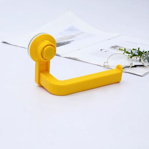 Toilet Paper Holder, ABS Bathroom Punch-free Paper Towel Holder Roll Holder Suction Cup Paper Hanger for Bathroom & Kitchen(Yellow)