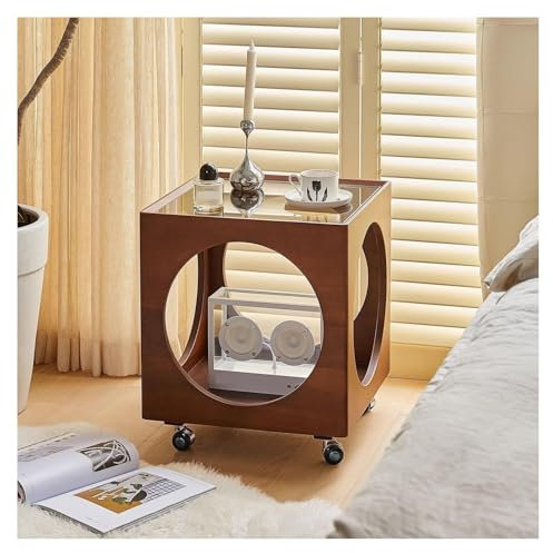 MNBVH Beweglicher Beistelltisch, Massivholz-couchtisch, Beistelltisch, Wohnzimmer, Haushalt, Retro, Abnehmbares Sofa, Ecktisch, Antiker Nachttisch, Beistelltische Für Kleine Räume