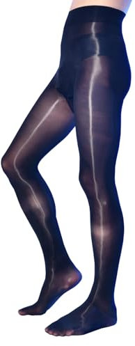 BESYFAY Herren Sexy 8 Den Öl Glänzend Nylon Strumpfhosen Shining Hochelastische Strumpfhosen mit Penishülle