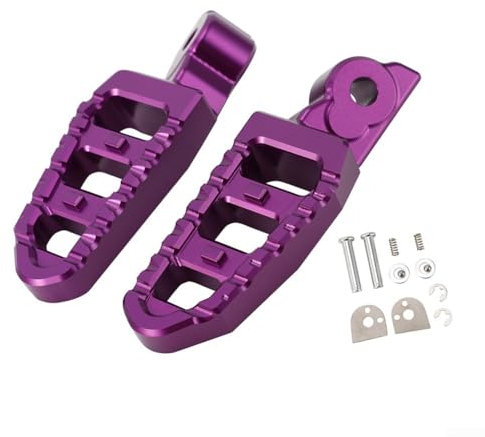 Hasaller Repose-pieds arrière en aluminium CNC pour moto tout-terrain, repose-pieds de passager, pièces de rechange, faciles à installer, noir, 16 x 7 x 6 cm, accessoires de moto (violet)