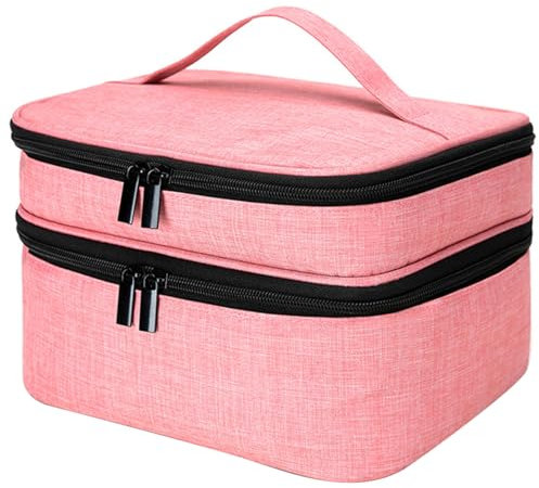 Nail Polish Organiser Holds 30 Bottles (15ml/0.5 fl.oz) Nail Varnish Storage 2 Layers Detachable Nail Kit Bag with Adjustable Dividers for Manicure Set Style 3 Nail Polish Storage