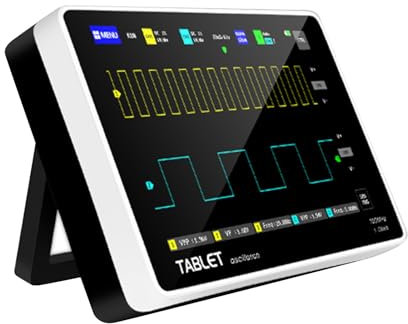 DEWIN Oscilloscopio Digitale,1013D Oscilloscopio Portatile 2 Canali,Larghezza di Banda da 100 MHz, velocità di campionamento di 1 GSA/s, Schermo tattile LCD TFT da 7.