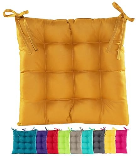 JACK Outdoor Stuhlkissen 38x38cm Lounge Kissen Auflage Wasserfest Sitzkissen Garten Lotus Effekt, Farbe:Gold