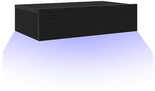 vidaXL Mobile TV con luci a LED Rovere Nero 60x35x15,5 cm