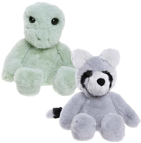 sarcia.eu Charlie Bears, Set mit Zwei Kuscheltieren aus der Serie Bear&Me: Frosch Freddie und Waschbär Riley Plüschtiere ideal für Kinder (C)