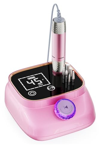 ANBEISTEE Taladro eléctrico de uñas 45000 RPM, kit profesional de lima de uñas recargable, máquina de taladro de uñas, molinillo de uñas, kit de uñas acrílicas para cualquier manicura, pedicura