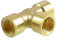 sourcing map Filetage femelle 1/4 PT 3 voie union raccords tuyauterie en t