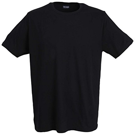 Ceceba Herren T-Shirt, Kurzarm, Baumwolle, Single Jersey, Schwarz, Uni, 2er Pack (as3, Alpha, 7X_l, Regular, Regular, Schwarz)