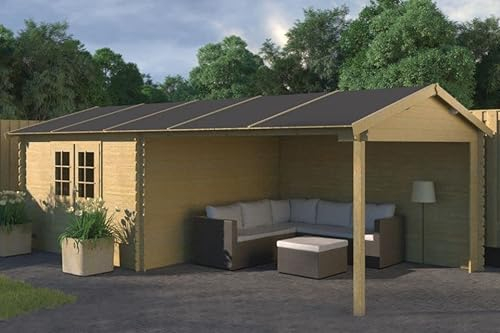 Gartenhaus/Blockhütte Fonteyn Anna Satteldach 735 x 358 cm Hochdruck imprägniert