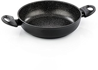 Barazzoni Granitica Tegame 2 Manici, Effetto Pietra, 32 cm, Alluminio, Nero Puntinato