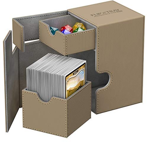 Ultimate Guard UGD010339 - Flip and Tray Deck Case 80+ Standardgröße Xeno Skin, sand