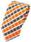 TigerTie - schmale Designer Krawatte in orange grau silber weiss gestreift
