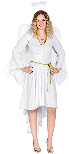 dressforfun Frauenkostüm sexy X-Mas Angel | Kleid in moderner Optik | sexy Brustraffung | inkl. Haarreifen & Bindegürtel (XXL | Nr. 300515)
