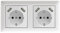 230 V Steckdose mit 2 x USB Ladegeräten, Schuko Wandsteckdose Unterputz, passend für Gira System 55, Jung AS 500, Reinweiß glänzend, Alpinweiß, Weiß, TÜV Rheinland zertifiziert (Doppelsteckdose)