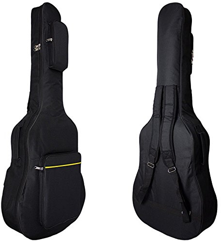 MINGZE 41 Zoll Gitarrentasche,Gitarren Gig Taschen,Plus Baumwolle Dicke wasserdichte verstellbare Schultergurt Gitarre Rucksack, eine Vielzahl von Farben (Schwarz)
